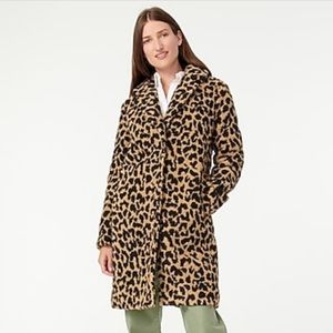 Teddy sherpa topcoat in leopard